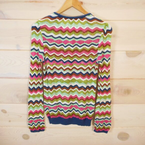M Missoni Womens Colorful Zig Zag Pattern Long Sleeve Sweater sz 40 US S [HOLES] - Picture 2 of 14